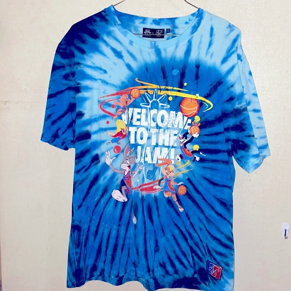 Blue Space Jam X SikSilk Graphic Tie Dye T-shirt - Picture 1 of 5